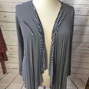 Cardigan Blue and White Striped 2x